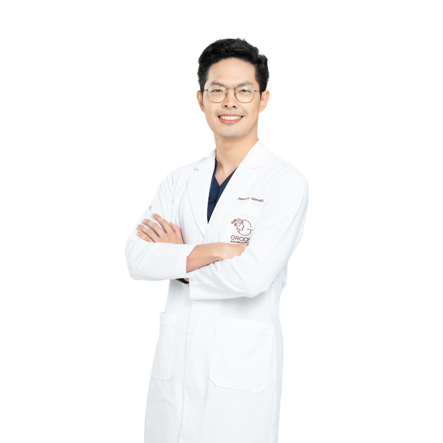 นพ.ณฐชนม์ หมออาร์ค แพทย์ผู้เชี่ยวชาญด้านการรักษาสิวและความงาม Groove Skin Clinic สาขาร้อยเอ็ด