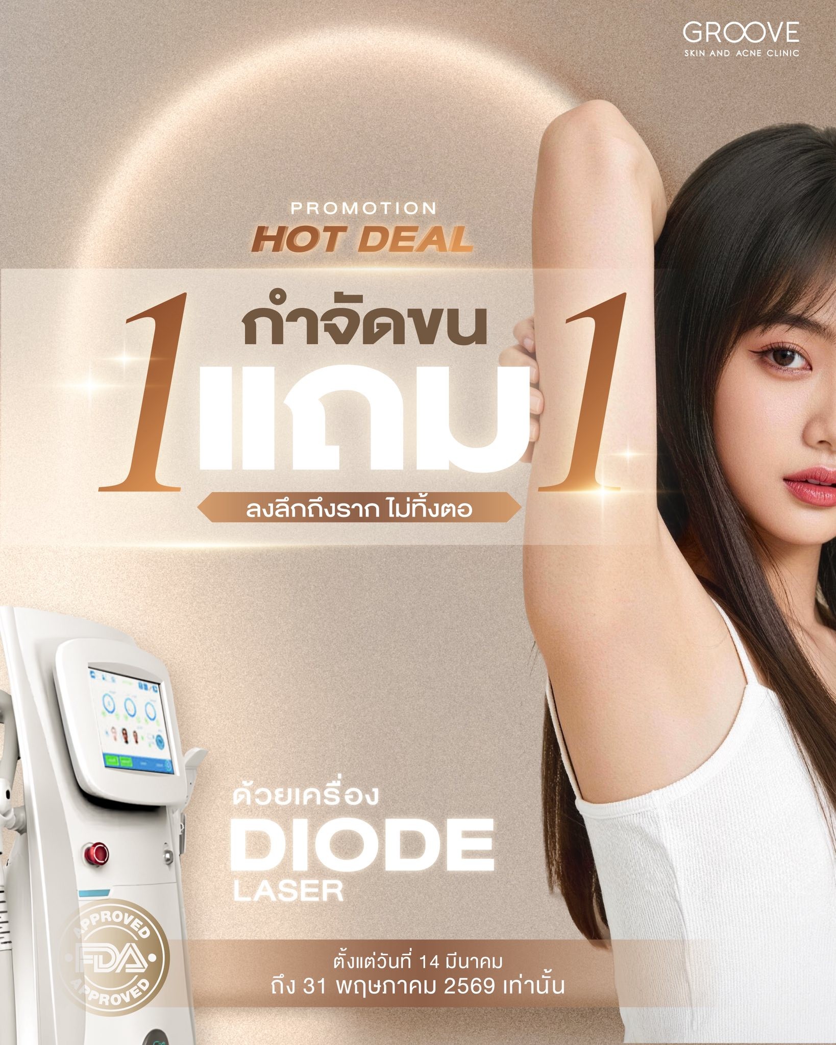 โปรโมชัน กำจัดขน 1 แถม 1 — Groove Clinic